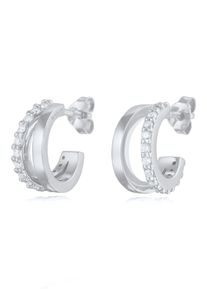 Paar Ohrstecker Elli "Ohrringe Creolen Zirkonia 925 Sterling Silber" Gr. 14, silber, Ohrringe, Damen, 14,mit Stein, Silber 925 (Sterlingsilber), Paar Ohrstecker