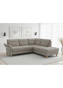 Sit & More Ecksofa SIT & MORE "Pamela", beige (stone), B:218cm H:90cm T:212cm, 100% Polyester, Sofas, Ecksofa, Liegefl&auml;che aus Originalstoff