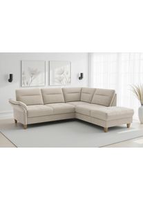 Sit & More Ecksofa SIT & MORE "Pamela", beige (creme), B:218cm H:90cm T:212cm, 100% Polyester, Sofas, Ecksofa