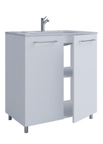 Waschtisch Vcm "2-tlg. Stand Waschplatz Waschtisch Badinos Dreht&uuml;r", wei&szlig;, B:80cm T:46cm, Waschtische, Waschtisch
