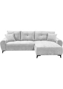 Ecksofa ED EXCITING DESIGN, grau (silber), B:284cm H:48cm T:191cm, 100% Polyester, Sofas, Ecksofa