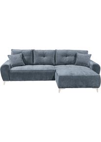 Ecksofa ED EXCITING DESIGN, blau (denim), B:284cm H:48cm T:191cm, 100% Polyester, Sofas, Ecksofa
