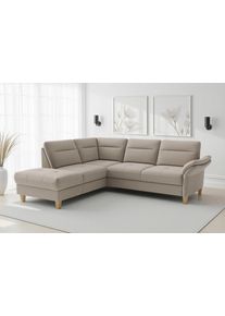 Sit & More Ecksofa SIT & MORE "Pamela", beige (taupe), B:218cm H:90cm T:212cm, 95% Polyester 5% Polyamid, Sofas, Ecksofa