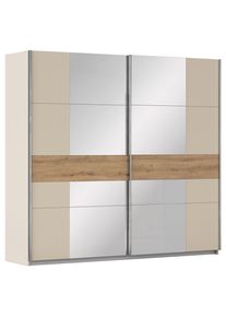 Luca Bessoni , Silberfarben, Champagner, Eiche Artisan , Holzwerkstoff , 2 F&auml;cher , 226x210x62 cm , Blauer Engel, Goldenes M, Made in Germany ,