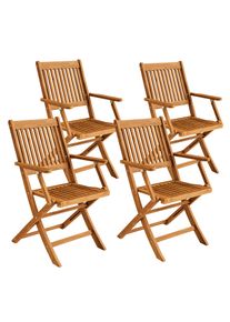 Casaria Gartenstuhl Sydney 4er-Set Akazie FSC -zertifiziert