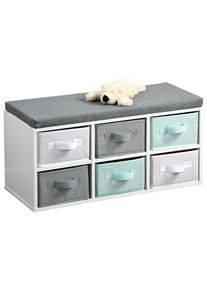 Kesper Kindersitzbank, Grau, T&uuml;rkis, Wei&szlig;, Holzwerkstoff, 68x29.5x33 cm, Babym&ouml;bel & Kinderm&ouml;bel, Babyzimmer, Kindersessel & Kindertische