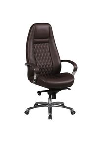 Mid.you , Braun , Leder , Echtleder, Kombination Echtleder/Lederlook , Rindleder , 68x130x68 cm , Wippfunktion, Wippmechanik mit H&auml;rtegradeinstellung, Sitzfl&auml;che 360&deg; drehbar, inklusive Armlehnen ,