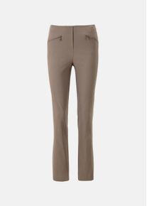2-in-1-Hose GOLDNER "Elegante Stretchhose mit Schlupfbund", Damen, Gr. 40, N-Gr, beige (lehm), Obermaterial: 76% Viskose CV. 21% Polyamid PA. 3% Elasthan EL., normal, Hosen 2-in-1-Hose, Ohne