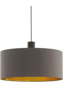 Eglo H&auml;ngeleuchte "CONCESSA 1 Pendellampe, Stahl, Textil, E27, IP20, Esstischlampe, Lampe", braun (dunkelbraun, cappuccino, goldfarben), 1, &Oslash; 53cm, 1 Stk., Leuchten, H&auml;ngelampe mit Textil - f&uuml;r Esszimmer, K&uuml;che oder Wohnzimmer, H&auml;ngeleuchte