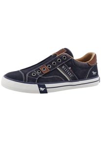 Slip-On Sneaker Mustang Shoes "Calogero", Herren, Gr. 43, blau (navy), Baumwolle, Schuhe Slip-On Sneaker, Slipper, Freizeitschuh, Halbschuh mit Kontrastn&auml;hten