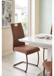 Freischwinger Hela "FLORENZ", copper, copper, copper, B:43cm H:97,5cm T:61cm, Metall, Polyester, Stoff, St&uuml;hle, Freischwinger, Rundrohrgestell Matching Colour, gepolstert, mit Griff