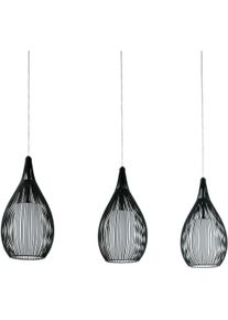 Eglo H&auml;ngeleuchte "RAZONI Pendellampe, Stahl und Glas, IP20, E27, Esstischlampe, Lampe", schwarz (schwarz, wei&szlig;), 3, H: 110cm, 1 Stk., Leuchten, H&auml;ngeleuchte, L99 x B19 x H110, schwarz, 3X60W exkl., H&auml;ngeleuchte
