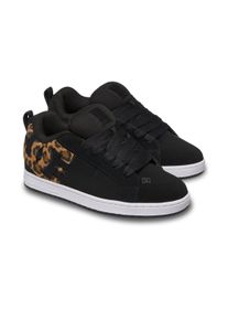 Schn&uuml;rschuh DC Shoes "Court Graffik", Herren, Gr. 6,5(38,5), schwarz (cheetah, schwarz), Obermaterial: Leder (Kuh) / Futter: Textil / Au&szlig;ensohle: Gummi., Schuhe Schn&uuml;rschuh