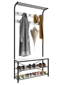 Schuhregal Vcm "Metall Garderobe Kleiderst&auml;nder Schuhregal Taliro", wei&szlig;, B:90cm T:30cm, Garderobenpaneele, Schuhregal