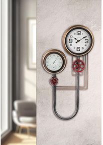 Wanduhr CASABLANCA BY GILDE "Wanduhr "Adega", schwarz (kupferfarben, schwarz), B:31,5cm H:55cm T:8,5cm, Wanduhren, Wanduhr