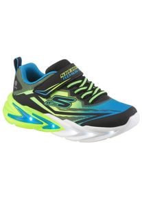 Sneaker Skechers "FLEX-GLOW ULTRA", Jungen, Gr. 35, bunt (schwarz, neongelb), Lederimitat, Textil, Mesh, kontrastfarbene Details, Schuhe Sneaker, Klettschuh zum Schl&uuml;pfen, Gr&ouml;&szlig;enschablone zum Download