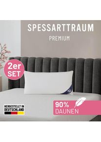 G&auml;nsedaunenkopfkissen Spessarttraum "Premium, Kopfkissen 1-tlg. oder 2-tlg. 40x80 oder 80x80 cm", wei&szlig;, B:40cm L:40cm, Bezug: 100% Baumwolle. F&uuml;llung: 90% G&auml;nsedaunen, 10% G&auml;nsefeder, Kopfkissen, G&auml;nsedaunenkopfkissen, hergestellt in Deutschland, allergikerfreundlich, im Set g&uuml;nstiger