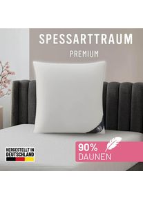 G&auml;nsedaunenkopfkissen Spessarttraum "Premium, Kopfkissen 1-tlg. oder 2-tlg. 40x80 oder 80x80 cm", wei&szlig;, B:80cm L:80cm, Bezug: 100% Baumwolle. F&uuml;llung: 90% G&auml;nsedaunen, 10% G&auml;nsefeder, Kopfkissen, G&auml;nsedaunenkopfkissen, hergestellt in Deutschland, allergikerfreundlich, im Set g&uuml;nstiger