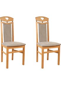 Esszimmerstuhl Home Affaire "Berta K&uuml;chenstuhl", grau, B:46cm H:103cm T:50,5cm, Holzwerkstoff, St&uuml;hle, Esszimmerstuhl, Bezug in Microfaser, Gestell aus Buche Massivholz