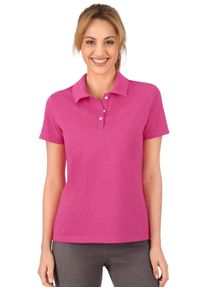 Poloshirt TRIGEMA "TRIGEMA Poloshirt aus Baumwolle", Damen, Gr. XS, hibiskusbl&uuml;te, melange, 100% Baumwolle, Basic, Shirts Poloshirt