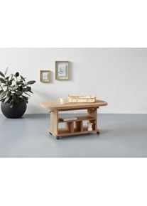 Couchtisch Hela, braun (sonoma eiche), B:107cm H:54cm T:67cm, Tische, Couchtisch, auf Rollen, h&ouml;henverstellbar und ausziehbar, Topseller