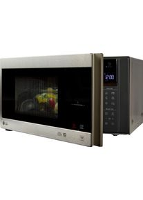 LG Mikrowelle "MS 2595 CIS", silber (edelstahl, silber), B:47,6cm H:27,2cm T:38cm, Mikrowellen, Smart Inverter Technologie, echte Glasfront, Mikrowelle