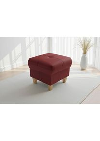 Sit & More Polsterhocker SIT & MORE "Pamela", rot (merlot), B:58cm H:48cm T:58cm, Hocker, Polsterhocker, mit praktischen Stauraum