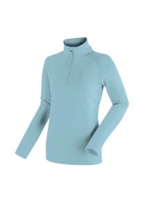 Fleecepullover Maier Sports "Eva", Damen, Gr. 50, rauchblau, 100% Polyester, hoch geschlossener Ausschnitt, Sweatshirts Fleecepullover, Damen Fleece, funktioneller Midlayer, Half-Zip, Regular Fit