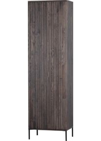 Garderobenschrank Woood "New Gravure, Mehrzweckschrank mit 5 F&auml;chern", braun, B:60cm H:210cm T:42cm, Holzwerkstoff, Schr&auml;nke, Garderobenschrank, mit grafischen Relieft&uuml;ren, Breite 60 cm
