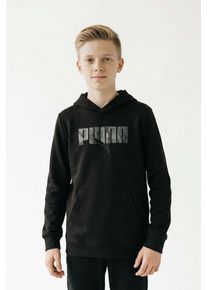 Kapuzensweatshirt Puma "ESS LOGO LAB STORY 2 HOODIE TR B", Jungen, Gr. 176, Puma schwarz, Sweatware, Obermaterial: 68% Baumwolle, 32% Polyester, bedruckt, regular fit normal, angesetztes B&uuml;ndchen, Sweatshirts Kapuzensweatshirt, f&uuml;r Jugendliche, mit Kapuze, mit K&auml;ngurutasche, Regular Fit
