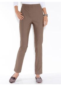 Dehnbund-Hose Classic Basics, Damen, Gr. 56, Normalgr&ouml;&szlig;en, grau (taupe), 72% Viskose, 25% Polyamid, 3% Elasthan, unifarben, lang, Hosen Dehnbund-Hose