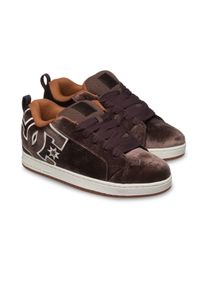 Schn&uuml;rschuh DC Shoes "Court Graffik", Herren, Gr. 6,5(38,5), braun (mocha, coffee), Obermaterial: Leder (Kuh) / Futter: Textil / Au&szlig;ensohle: Gummi., Schuhe Schn&uuml;rschuh