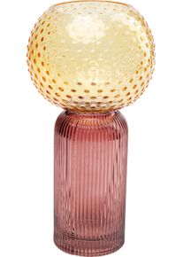 Tischvase KARE DESIGN "Vase Marvelous Duo Gelb Lila 31cm", gelb, B:15cm H:30,5cm T:15cm, Glas, Vasen, Tischvase