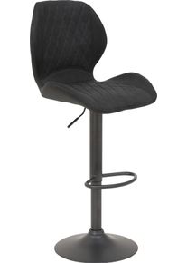 Barhocker Hela "Sonja", grau (vintage anthrazit, microfaser), B:42cm H:96cm T:51cm, Hocker, Barhocker, 2 St&uuml;ck