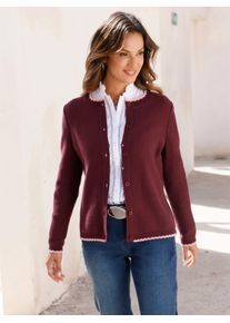Strickjacke Inspirationen, Damen, Gr. 48, burgund, 50% Baumwolle, 50% Polyacryl, unifarben, Strickjacken Strickjacke