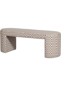 Bank Woood "Jacob", braun (sand), B:130cm H:46cm T:46cm, Holzwerkstoff, Sitzb&auml;nke, Bank, gepolstert und ohne R&uuml;ckenlehne, Breite 130 cm
