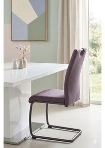 Freischwinger Hela "FLORENZ", wildberry, wildberry, wildberry, B:43cm H:97,5cm T:61cm, Metall, Polyester, Stoff, St&uuml;hle, Freischwinger, Rundrohrgestell Matching Colour, gepolstert, mit Griff