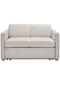 CARRYHOME Schlafsofa, Creme, Holz, Buche, massiv, 144x81x97.5 cm, Typenauswahl, Liegefunktion, Schlafen auf Sitzh&ouml;he, R&uuml;cken echt, Wohnzimmer, Sofas & Couches, Schlafsofas, Sonstige Schlafsofas