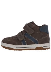 Klettschuh Lurchi "Berny-TEX", Jungen, Gr. 34, braun (dunkelbraun, blau), Veloursleder, Schuhe Klettschuh, Klettboots mit TEX, Sneaker, Halbschuh, Gr&ouml;&szlig;enschablone zum Download