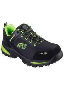 Berufsschuh Skechers "Gatlon S3L" Gr. 45, bunt (schwarz, neongelb), 45, Leder, Schuhe, Berufsschuh, Sicherheitsschuh, Schn&uuml;rschuh mit rutschhemmender Laufsohle, S3L