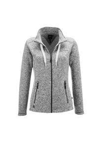 Strickfleecejacke DEPROC Active "LUVIENNE WOMEN", Damen, Gr. 40 (M), grau, Fleece, 100% Polyester, tailliert h&uuml;ftbedeckend, gerader Abschluss, Jacken Strickfleecejacke, Kontrastreissverschluss