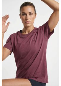 T-Shirt Hummel "HMLPULSE W T-SHIRT", Damen, Gr. XS (34), lila (nocturne), Obermaterial: 100% Baumwolle, normal normal, Rundhals, Shirts T-Shirt, normale Passform, gerader Abschluss