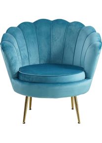 Loungesessel Salesfever "Clam - Design Cocktailsessel", blau, B:76cm H:78cm T:76cm, 100% Polyester, Sessel, Loungesessel, Prachtvoll extravagantes Design im Muschel-Look