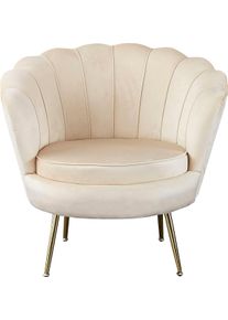 Loungesessel Salesfever "Clam - Design Cocktailsessel", beige, B:76cm H:78cm T:76cm, 100% Polyester, Sessel, Loungesessel, Prachtvoll extravagantes Design im Muschel-Look