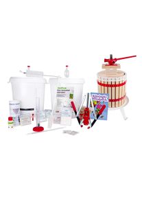 ich-zapfe Wein selber machen Set - MAXI Rotwein - Fruchtwein selber herstellen Set mit Obstpresse 12 Liter, Anleitung auf Deutsch