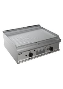 ich-zapfe Saro Griddleplatte Gas Tisch - E7/KTG2BBR, mit 2 Zonen & Gerillter Bratfl&auml;che