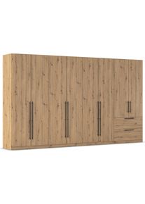 Kleiderschrank OTTO HOME "Mehrzweckschrank Aktenschrank M&ouml;bel Mietswohnung Schlafzimmer AVOLA", braun (eiche artisan), B:360cm H:229cm T:54cm, Holzwerkstoff, Schr&auml;nke, Kleiderschrank, mit hochwertigen Stangengriffen aus Metall in Schwarz MADE IN GERMANY