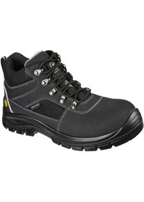 Sicherheitsstiefel Skechers "TROPHUS - LETIC" Gr. 47,5, schwarz, 47,5, Mesh, Nubukleder, Schuhe, Sicherheitsstiefel, S1 P ESD, durchtrittsicher, bequem und elektrisch ableitend