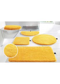 Badematte Bruno Banani "Lana, Badvorleger, Badezimmer Teppich" Gr. 3, gelb (lemon), H:25mm, Polyacryl, Badematten, Badematte, Badteppich, Badematten, unifarben, auch als 3 teiliges Set & rund
