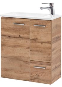 Waschtisch Schildmeyer "Matteo, Waschtisch, Made in Germany, B: 50 cm", braun (wotaneichefarben), B:50cm H:60cm T:25cm, Waschtische, Waschtisch, Solide Verarbeitung - Dieses Produkt ist in Deutschland gefertigt